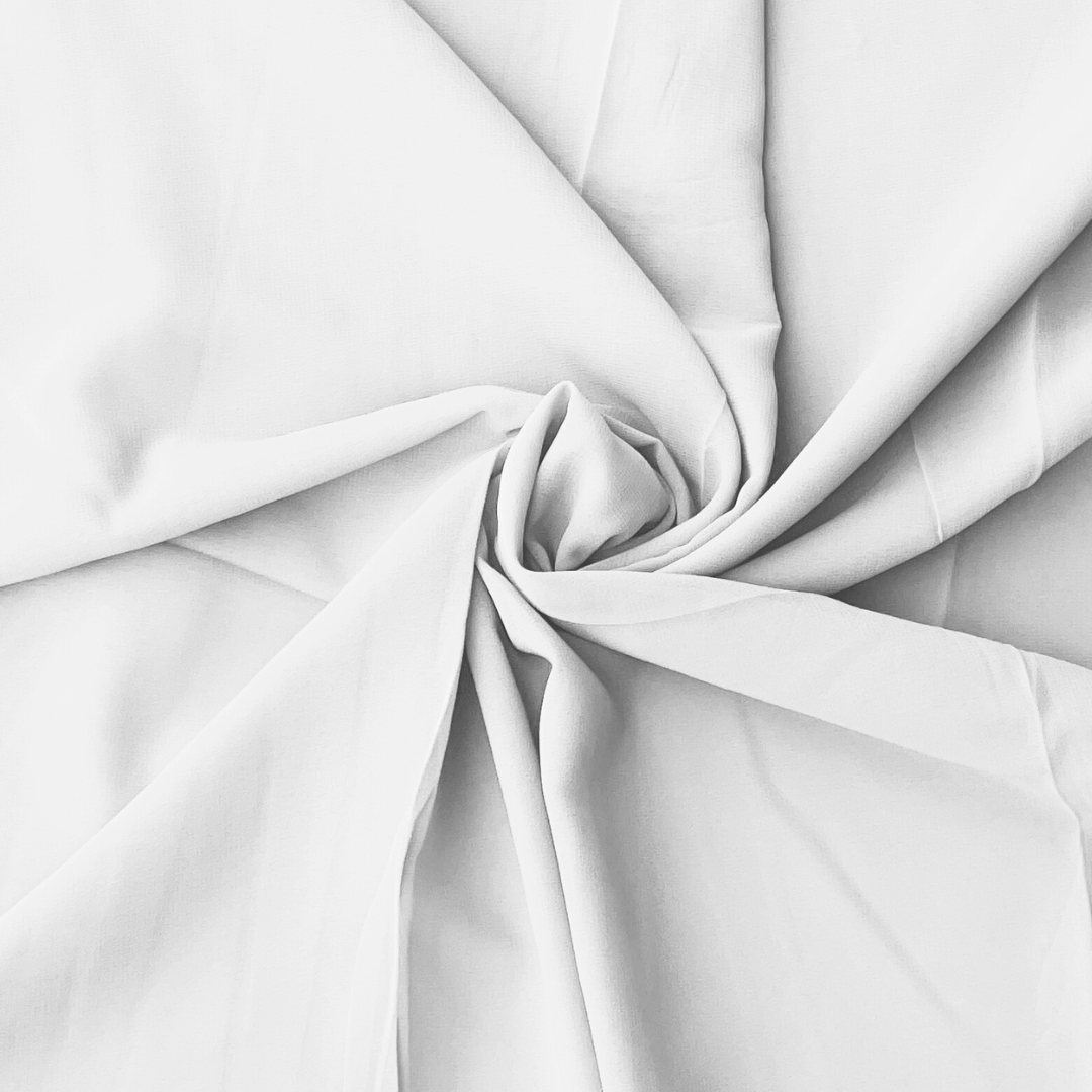 White Plain Georgette Scarf – Basic