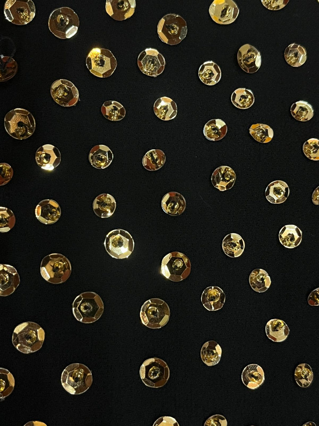 Luxury Black Georgette Scarf with Dual Golden Embellished Borders – Elegant Evening Wrap