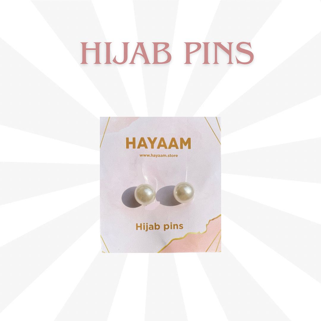 White Pearled Hijab Pins