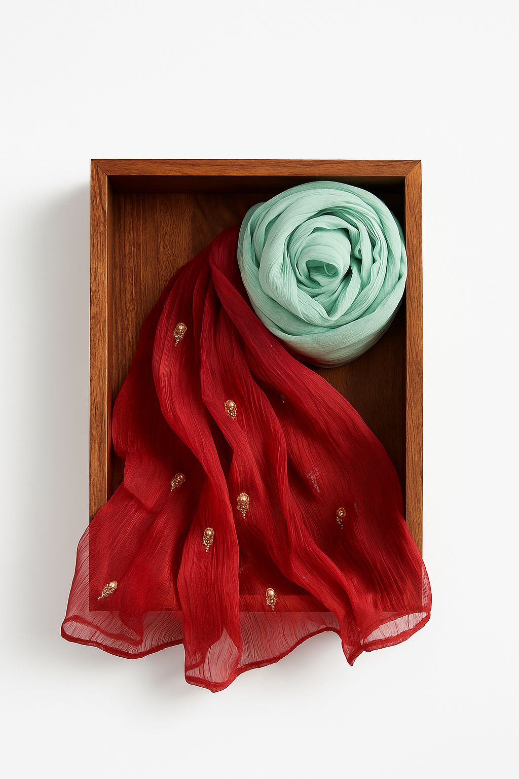 Tie & Dye Scarf  Shocking Pink & Sky Blue - Premium Chiffon Hijab